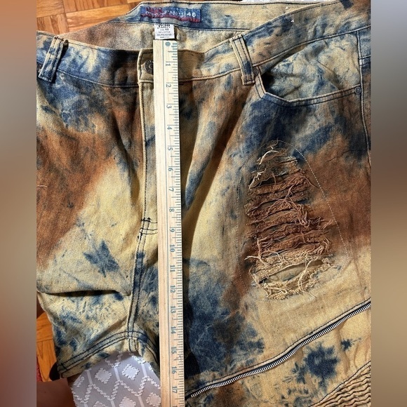 1738 Dynasty Men’s Tie Dyed Distressed Jeans Size 48 - Picture 7 of 13